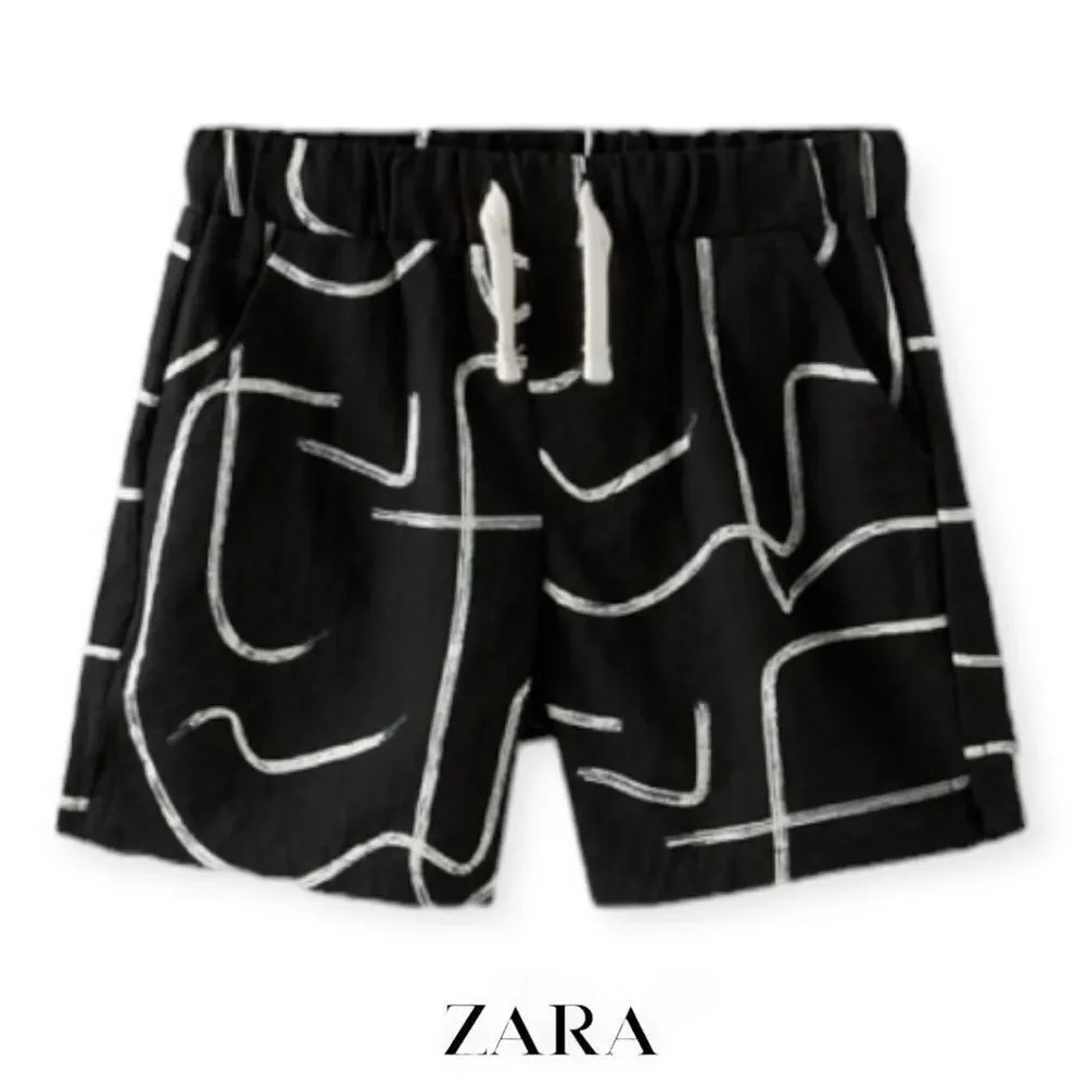 ZARA Kids | Black/White | TEXTURED SHORTS